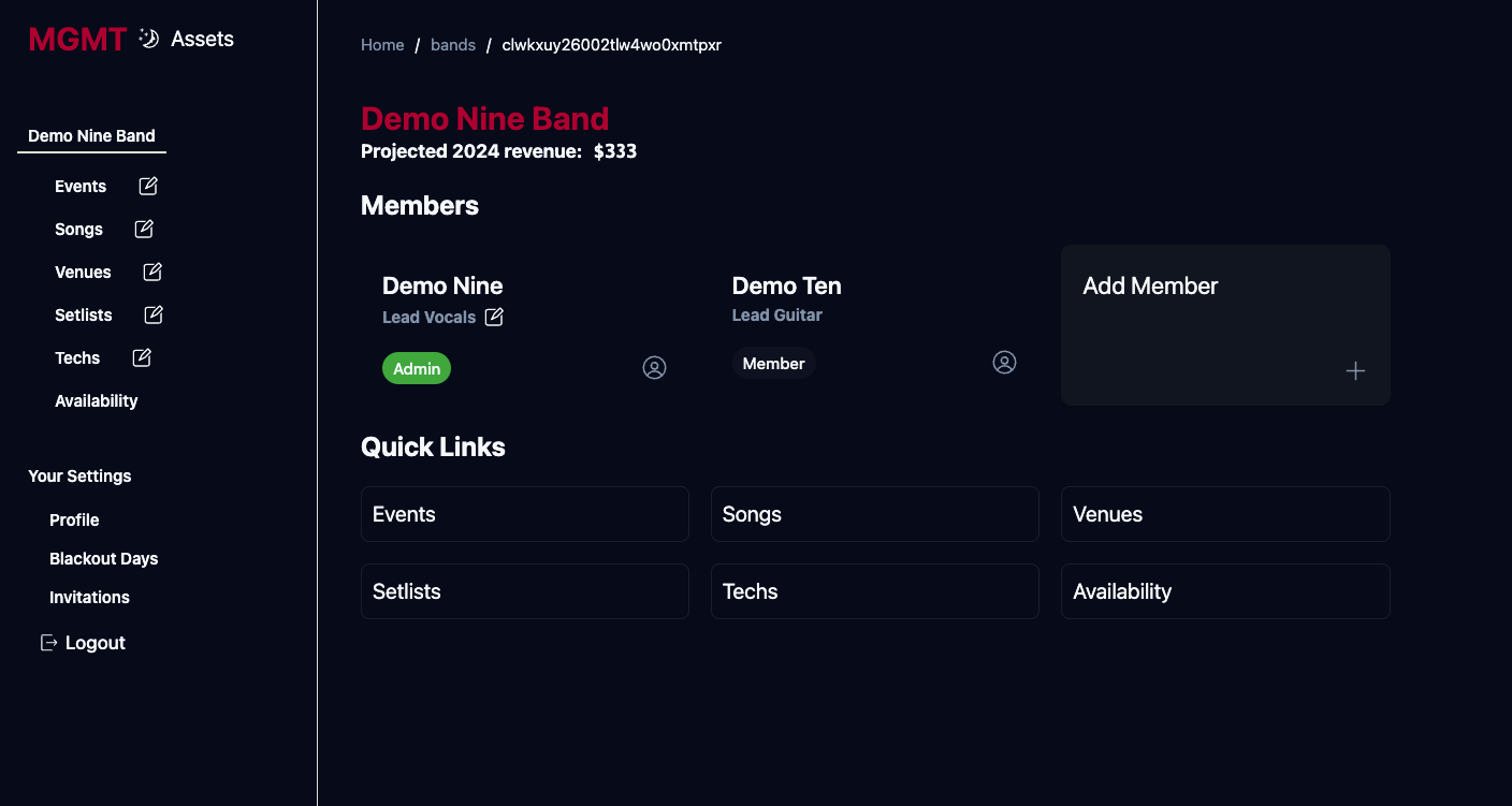 Band Management App
